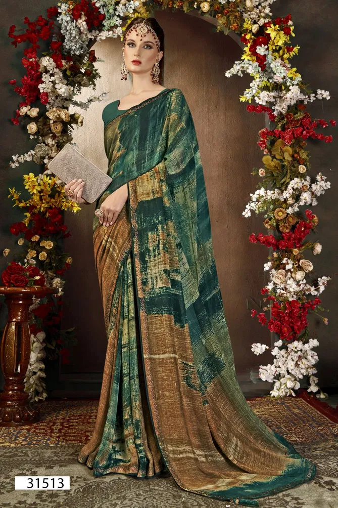 Arnika Vol 9 By Vallabhi Georgette Abstract Printed Saree Suppliers In India